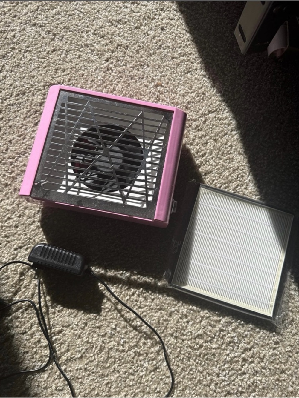 Pink Portable Nail Dust Collector with Filter